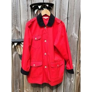 WOMAN Nautical/Camping/Hiking Red Paddington Bear Utility Coat Corduroy Collar L
